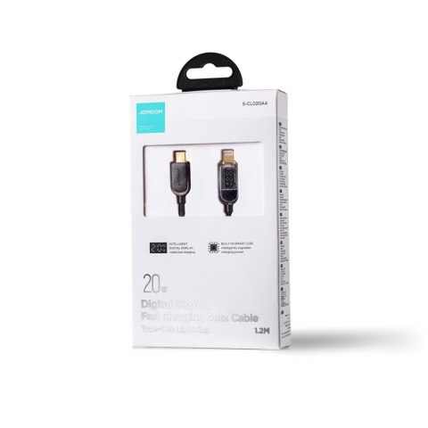 Kabel przewód do iPhone USB-C - Lightning z wyświetlaczem 20W 1.2 m czarny Kabel przewód do iPhone USB-C - Lightning z wyświetlaczem 20W 1.2 m czarny