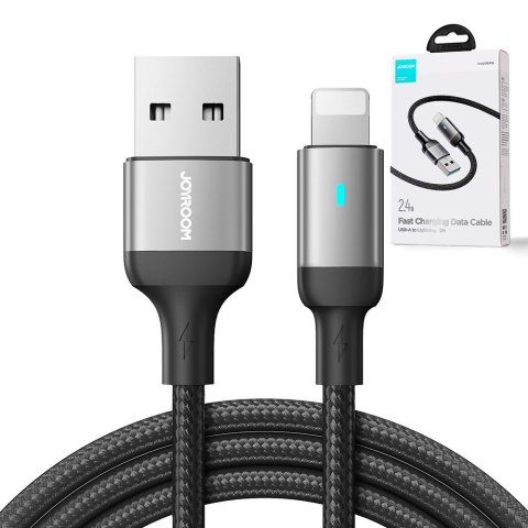 Kabel przewód iPhone USB - Lightning do szybkiego ładowania A10 Series 2.4A 2m czarny Kabel przewód iPhone USB - Lightning do szybkiego ładowania A10 Series 2.4A 2m czarny