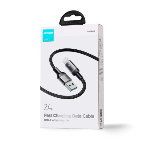 Kabel przewód iPhone USB - Lightning do szybkiego ładowania A10 Series 2.4A 2m czarny Kabel przewód iPhone USB - Lightning do szybkiego ładowania A10 Series 2.4A 2m czarny