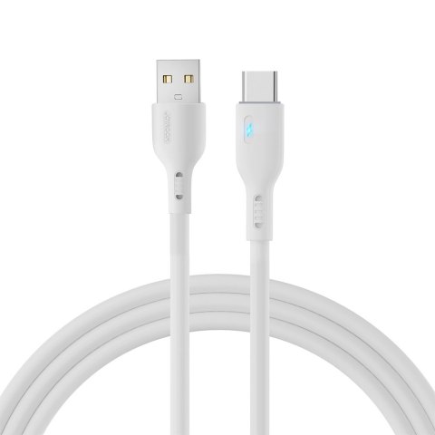 Kabel przewód ze wskaźnikiem LED USB - USB-C 3A 2m biały Kabel przewód ze wskaźnikiem LED USB - USB-C 3A 2m biały
