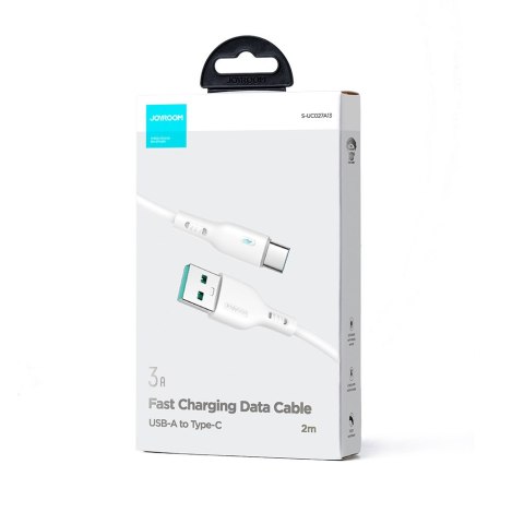 Kabel przewód ze wskaźnikiem LED USB - USB-C 3A 2m biały Kabel przewód ze wskaźnikiem LED USB - USB-C 3A 2m biały