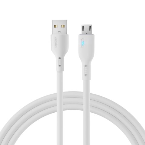 Kabel przewód ze wskaźnikiem LED USB - micro USB 2.4A 2m biały Kabel przewód ze wskaźnikiem LED USB - micro USB 2.4A 2m biały