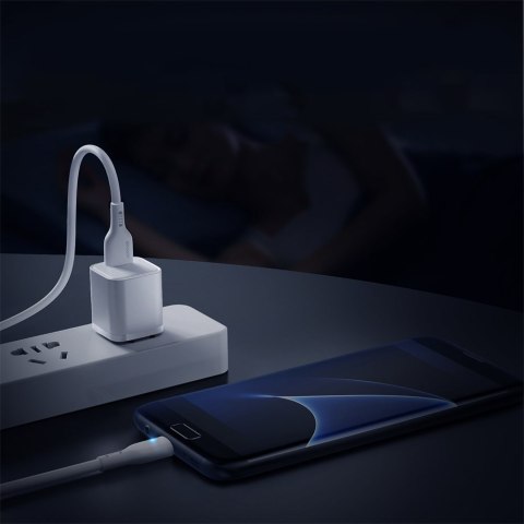 Kabel przewód ze wskaźnikiem LED USB - micro USB 2.4A 2m biały Kabel przewód ze wskaźnikiem LED USB - micro USB 2.4A 2m biały