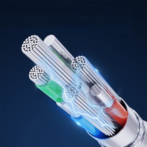 Kabel przewód ze wskaźnikiem LED USB - micro USB 2.4A 2m biały Kabel przewód ze wskaźnikiem LED USB - micro USB 2.4A 2m biały