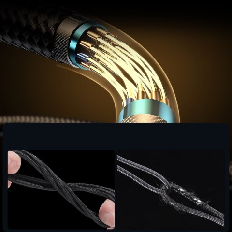 Kątowy kabel USB-C - USB do szybkiego ładowania i transferu danych 3A 1.2m czarny Kątowy kabel USB-C - USB do szybkiego ładowania i transferu danych 3A 1.2m czarny