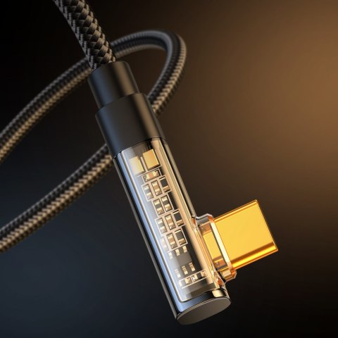 Kątowy kabel USB-C - USB do szybkiego ładowania i transferu danych 3A 1.2m czarny Kątowy kabel USB-C - USB do szybkiego ładowania i transferu danych 3A 1.2m czarny