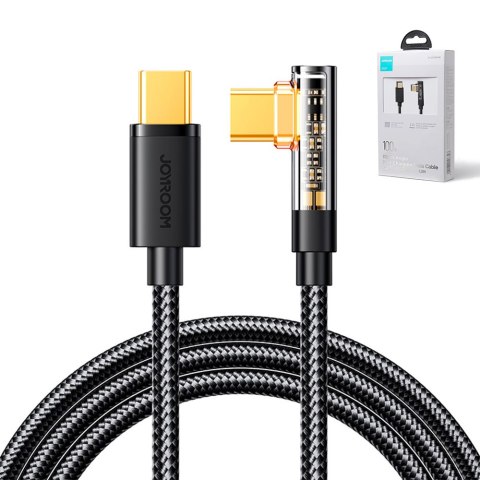 Kątowy kabel USB-C do szybkiego ładowania i transferu danych 100W 1.2m czarny Kątowy kabel USB-C do szybkiego ładowania i transferu danych 100W 1.2m czarny