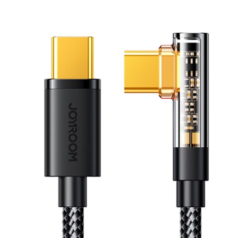Kątowy kabel USB-C do szybkiego ładowania i transferu danych 100W 1.2m czarny Kątowy kabel USB-C do szybkiego ładowania i transferu danych 100W 1.2m czarny