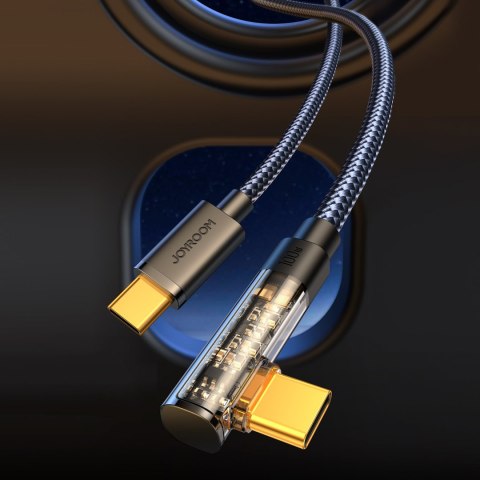 Kątowy kabel USB-C do szybkiego ładowania i transferu danych 100W 1.2m czarny Kątowy kabel USB-C do szybkiego ładowania i transferu danych 100W 1.2m czarny