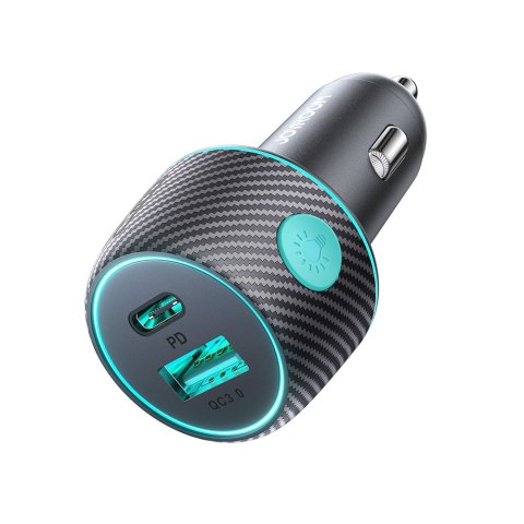 Ładowarka samochodowa 60W PD USB-C USB-A czarna Ładowarka samochodowa 60W PD USB-C USB-A czarna