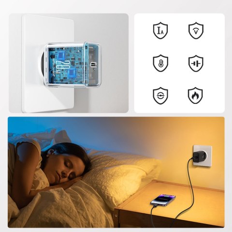 Ładowarka sieciowa USB-C 20W PD z kablem do iPhone Lightning czarna Ładowarka sieciowa USB-C 20W PD z kablem do iPhone Lightning czarna