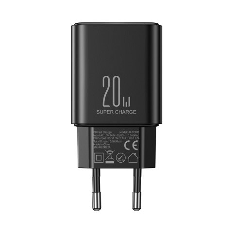 Ładowarka sieciowa USB-C 20W PD z kablem do iPhone Lightning czarna Ładowarka sieciowa USB-C 20W PD z kablem do iPhone Lightning czarna