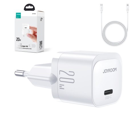 Mini ładowarka sieciowa USB-C 20W PD z kablem do iPhone Lightning biała Mini ładowarka sieciowa USB-C 20W PD z kablem do iPhone Lightning biała