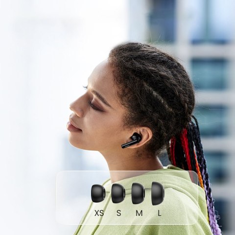 Słuchawki bezprzewodowe Bluetooth TWS ANC WS106 HiTune T3 czarne Słuchawki bezprzewodowe Bluetooth TWS ANC WS106 HiTune T3 czarne