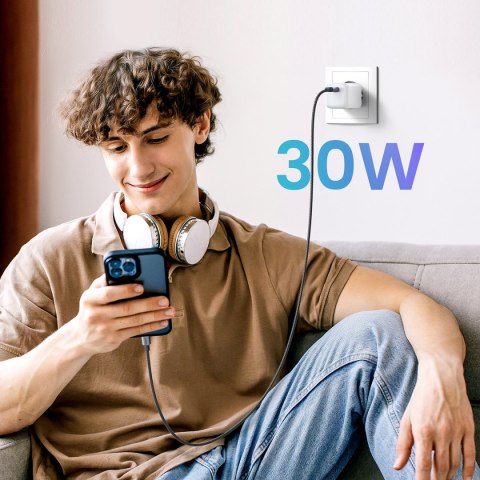 Szybka ładowarka sieciowa GaN 1x USB-C 30W PD Nexode Mini biała Szybka ładowarka sieciowa GaN 1x USB-C 30W PD Nexode Mini biała