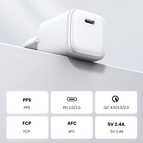 Szybka ładowarka sieciowa GaN 1x USB-C 30W PD Nexode Mini biała Szybka ładowarka sieciowa GaN 1x USB-C 30W PD Nexode Mini biała