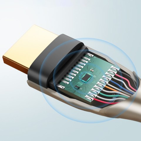 Wytrzymały kabel przewód HDMI 2.0 4K 60Hz w oplocie 1m szary Wytrzymały kabel przewód HDMI 2.0 4K 60Hz w oplocie 1m szary