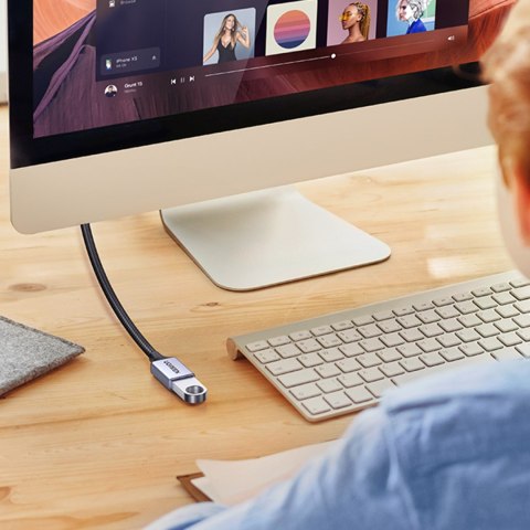 Wytrzymały przedłużacz kabla przewodu USB 3.0 5Gb/s 2m szary Wytrzymały przedłużacz kabla przewodu USB 3.0 5Gb/s 2m szary