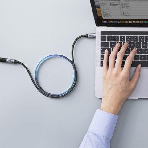 Wytrzymały przedłużacz kabla przewodu USB-C 3.1 10Gb/s 1m szary Wytrzymały przedłużacz kabla przewodu USB-C 3.1 10Gb/s 1m szary