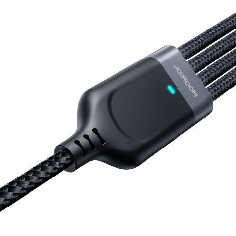 4w1 Kabel przewód USB-A - 2x USB-C iPhone Lightning microUSB 1.2m czarny 4w1 Kabel przewód USB-A - 2x USB-C iPhone Lightning microUSB 1.2m czarny