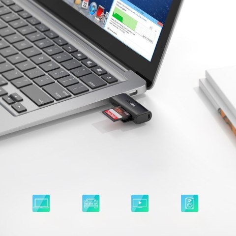 Czytnik kart pamięci SD TF do komputera USB 3.0 czarny Czytnik kart pamięci SD TF do komputera USB 3.0 czarny