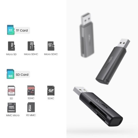 Czytnik kart pamięci SD TF do komputera USB 3.0 czarny Czytnik kart pamięci SD TF do komputera USB 3.0 czarny
