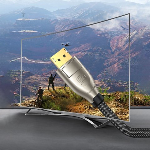 Kabel przewód DisplayPort wytrzymały elastyczny DP112 DP1.4 8K 3m czarny Kabel przewód DisplayPort wytrzymały elastyczny DP112 DP1.4 8K 3m czarny