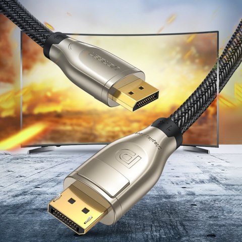 Kabel przewód DisplayPort wytrzymały elastyczny DP112 DP1.4 8K 3m czarny Kabel przewód DisplayPort wytrzymały elastyczny DP112 DP1.4 8K 3m czarny