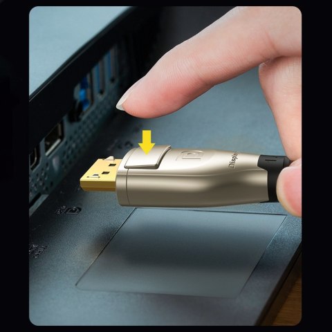 Kabel przewód DisplayPort wytrzymały elastyczny DP112 DP1.4 8K 3m czarny Kabel przewód DisplayPort wytrzymały elastyczny DP112 DP1.4 8K 3m czarny