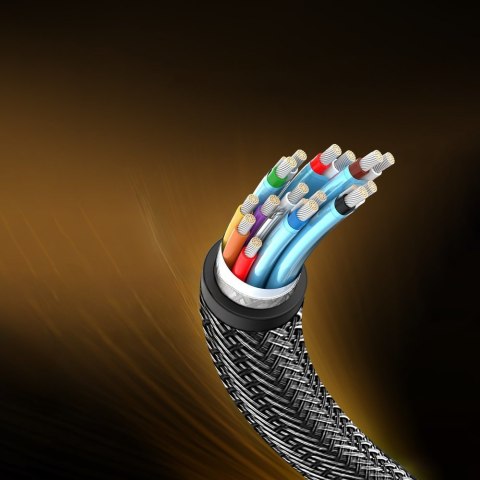Kabel przewód DisplayPort wytrzymały elastyczny DP112 DP1.4 8K 3m czarny Kabel przewód DisplayPort wytrzymały elastyczny DP112 DP1.4 8K 3m czarny