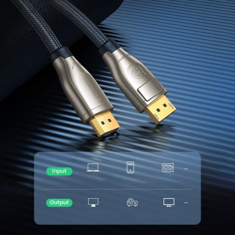 Kabel przewód DisplayPort wytrzymały elastyczny DP112 DP1.4 8K 3m czarny Kabel przewód DisplayPort wytrzymały elastyczny DP112 DP1.4 8K 3m czarny