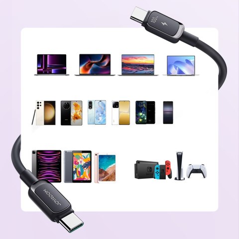 Kabel przewód USB-C - USB-C 100W 1.2m czarny Kabel przewód USB-C - USB-C 100W 1.2m czarny