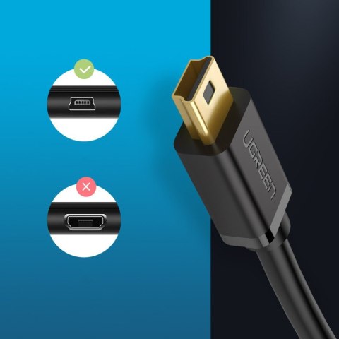 Kabel przewód USB - mini USB 480Mbps 1m czarny Kabel przewód USB - mini USB 480Mbps 1m czarny
