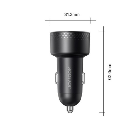 Ładowarka samochodowa z woltomierzem LED 53W USB-C USB czarna Ładowarka samochodowa z woltomierzem LED 53W USB-C USB czarna