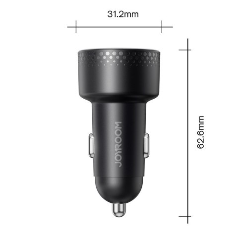 Ładowarka samochodowa z wyświetlaczem LED 2x USB-C 70W czarna Ładowarka samochodowa z wyświetlaczem LED 2x USB-C 70W czarna
