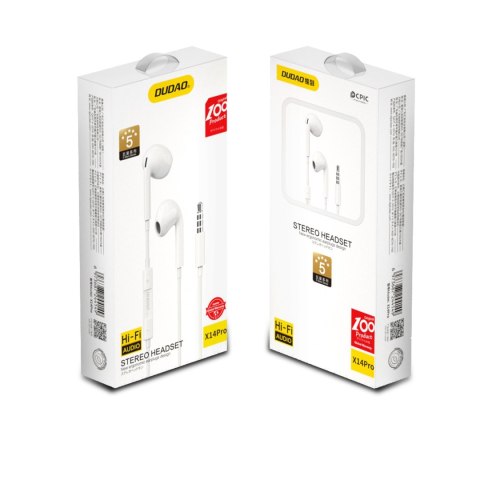 Słuchawki przewodowe douszne ze złączem minijack 3.5mm biały Słuchawki przewodowe douszne ze złączem minijack 3.5mm biały