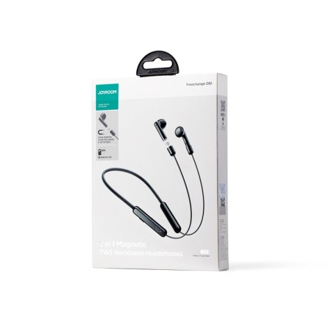 Sportowe słuchawki bezprzewodowe typu NeckBand DS1 czarne Sportowe słuchawki bezprzewodowe typu NeckBand DS1 czarne