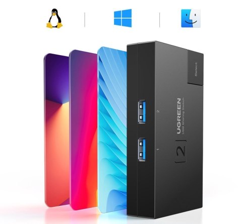 Switch przełącznik USB 3.0 dwukierunkowy na dwa komputery czarny Switch przełącznik USB 3.0 dwukierunkowy na dwa komputery czarny