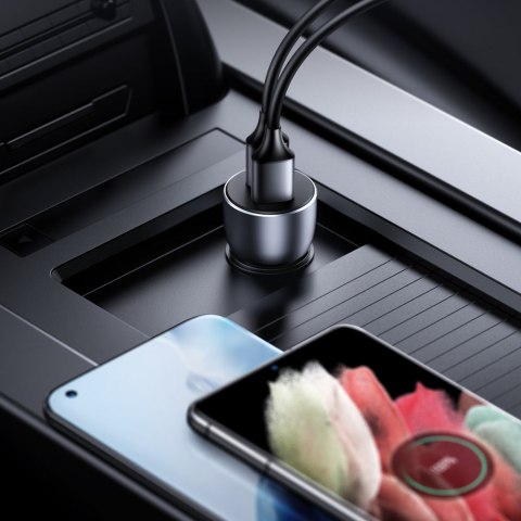 Szybka ładowarka samochodowa 2x USB 36W Quick Charge SCP FCP AFC szary Szybka ładowarka samochodowa 2x USB 36W Quick Charge SCP FCP AFC szary