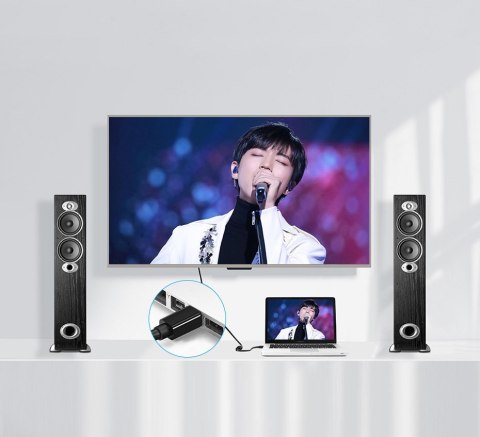 Adapter przejściówka FHD Mini DisplayPort (męski) na HDMI (żeński) biały Adapter przejściówka FHD Mini DisplayPort (męski) na HDMI (żeński) biały