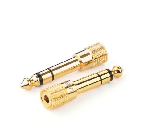 Adapter przejściówka z 3.5 mm mini jack na 6.3 mm jack złoty Adapter przejściówka z 3.5 mm mini jack na 6.3 mm jack złoty
