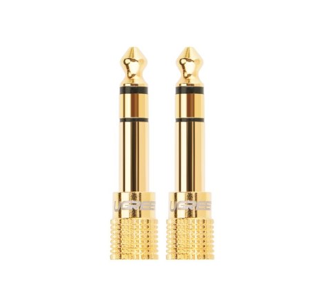 Adapter przejściówka z 3.5 mm mini jack na 6.3 mm jack złoty Adapter przejściówka z 3.5 mm mini jack na 6.3 mm jack złoty