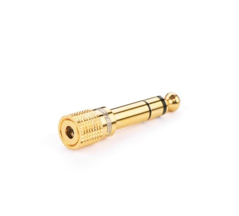 Adapter przejściówka z 3.5 mm mini jack na 6.3 mm jack złoty Adapter przejściówka z 3.5 mm mini jack na 6.3 mm jack złoty