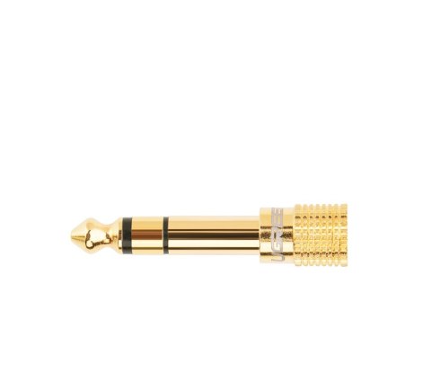 Adapter przejściówka z 3.5 mm mini jack na 6.3 mm jack złoty Adapter przejściówka z 3.5 mm mini jack na 6.3 mm jack złoty