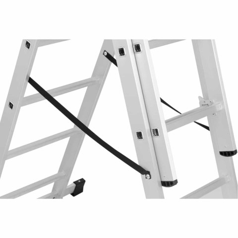 Drabina aluminiowa rozkładana 3 x 6 stopni wys. 321 cm do 150 kg Drabina aluminiowa rozkładana 3 x 6 stopni wys. 321 cm do 150 kg