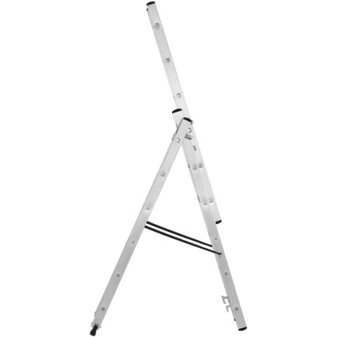 Drabina aluminiowa rozkładana 3 x 6 stopni wys. 321 cm do 150 kg Drabina aluminiowa rozkładana 3 x 6 stopni wys. 321 cm do 150 kg