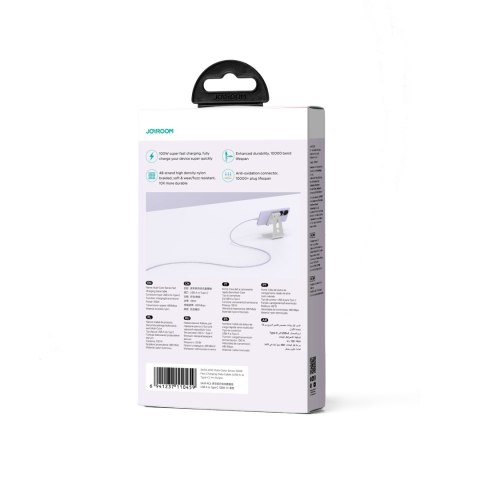 Kabel przewód Multi-Color Series USB-A - USB-C 100W szybki transfer 1m fioletowy Kabel przewód Multi-Color Series USB-A - USB-C 100W szybki transfer 1m fioletowy