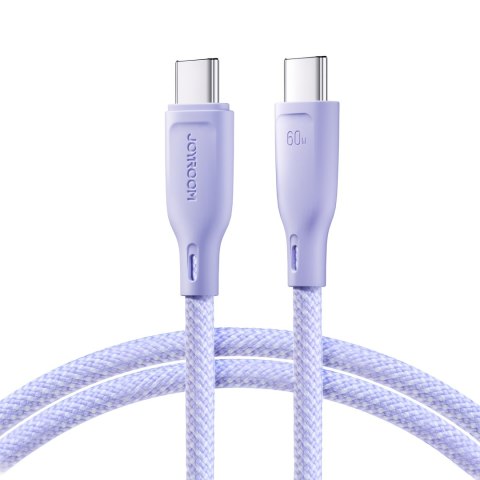 Kabel przewód Multi-Color Series USB-C - USB-C 60W szybki transfer 1m fioletowy Kabel przewód Multi-Color Series USB-C - USB-C 60W szybki transfer 1m fioletowy