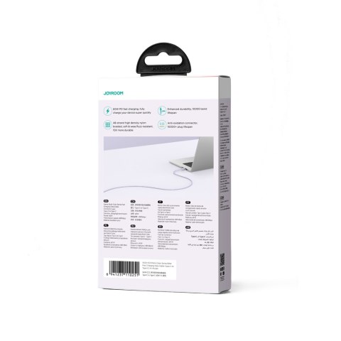 Kabel przewód Multi-Color Series USB-C - USB-C 60W szybki transfer 1m fioletowy Kabel przewód Multi-Color Series USB-C - USB-C 60W szybki transfer 1m fioletowy