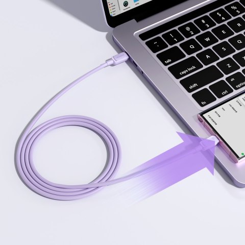 Kabel przewód USB-C - USB-C 100W 1.2m fioletowy Kabel przewód USB-C - USB-C 100W 1.2m fioletowy